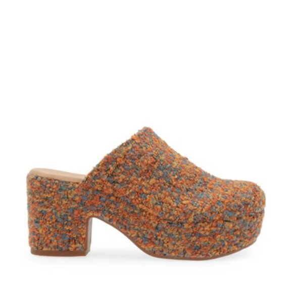 NEW CHOCOLAT BLU Gertie Heeled Mules in Rust Multi for women 825 6m3 - Picture 1 of 7